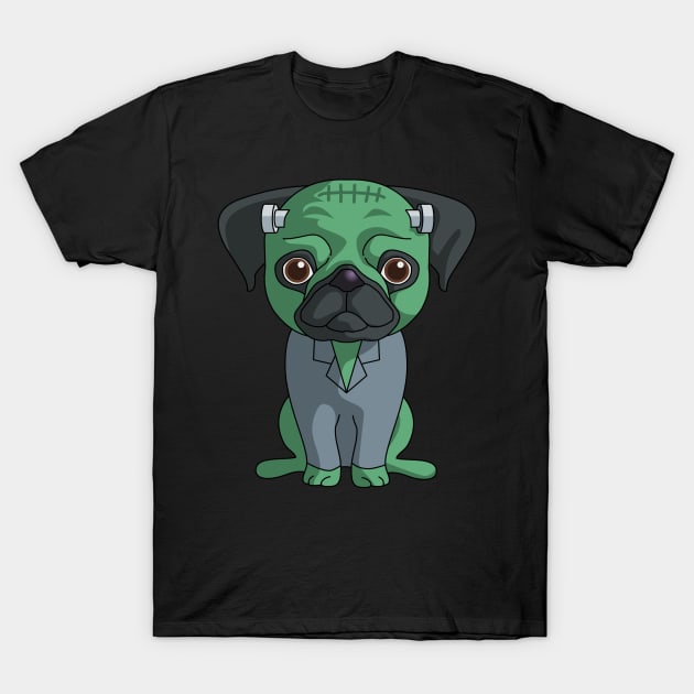 Cute Pug Frankenstein Funny Frankenstein Halloween Gift for Dog Lovers T-Shirt by Blink_Imprints10